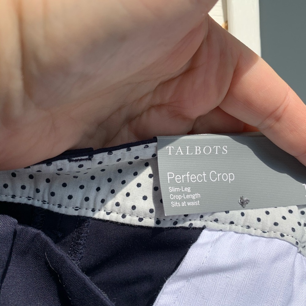 NWT Talbots "the Perfect Crop" Navy Blue Pants - Picture 3 of 6